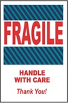 Fragile Handle With Care, 6 X 4 Pressure sensitive paper labels 500/roll