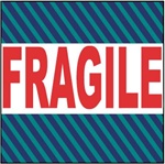 Fragile, 4 X 4 Pressure sensitive paper labels 500/roll