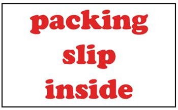 Packing Slip Inside, 3 X 5 Pressure sensitive paper labels 500/roll