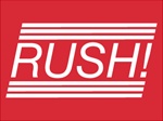 Rush, 1-1/2 X 2 Pressure sensitive paper labels 500/roll
