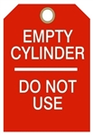 EMPTY CYLINDER DO NOT USE - Accident Prevention Tags - 6" X 3" Choose from Card Stock or Rigid Vinyl