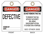 DANGER DEFECTIVE SEE OTHER SIDE Tags - Available in Card Stock or Vinyl