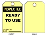 Inspected- Ready To Use Equipment Status Tag - 6" X 3" Choose from Card Stock or Rigid Vinyl