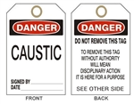 DANGER CAUSTIC - Accident Prevention Tags - Available in Card Stock or Rigid Vinyl