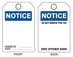 BLANK NOTICE Tags - 6" X 3" Choose from Card Stock or Rigid Vinyl