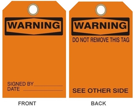 BLANK WARNING Tags - 6" X 3" Choose from Card Stock or Rigid Vinyl