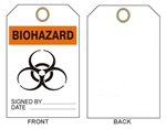 BIOHAZARD Accident Prevention Tags - 6" X 3" Choose from Card Stock or Rigid Vinyl