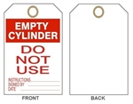 EMPTY CYLINDER, DO NOT USE - Accident Prevention Tags - 6" X 3" Choose from Card Stock or Rigid Vinyl