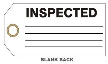 INSPECTED PRODUCTION STATUS Tag - 6" X 3" Available in Card Stock or Rigid Vinyl
