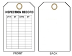 INSPECTION RECORD TAGS - Date & By - 6" X 3" Choose Card Stock or Rigid Vinyl