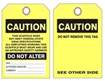 Caution This Scaffold Does Not Meet Federal/State OSHA Specifications Inspection Tags - Choose from Card Stock or Rigid Vinyl