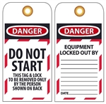 DANGER DO NOT START - Accident Prevention Lockout Tags