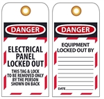 DANGER ELECTRICAL PANEL LOCKED OUT Lockout Tags