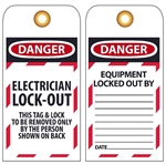 DANGER ELECTRICIAN LOCK-OUT - Accident Prevention Lockout Tags