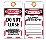 DANGER DO NOT CLOSE - Accident Prevention Lockout Tags