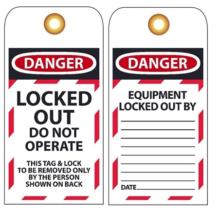 Set of 10 Lock out Tag out Tags Danger do not operate 