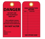 Danger Do Not Use This Scaffold, Keep Off, Daily Inspection Tags - Vinyl