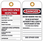 CONFINED SPACE ENTRY PERMIT - Accident Prevention Tags