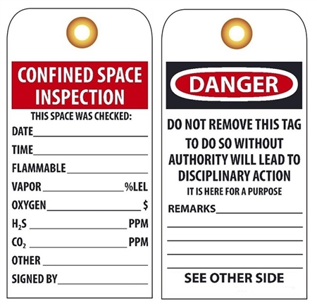 CONFINED SPACE INSPECTION Tags