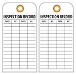 INSPECTION RECORD Tag - Vinyl Accident Prevention Tags