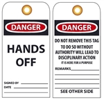 DANGER HANDS OFF - Accident Prevention Tags