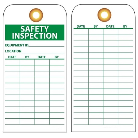 SAFETY INSPECTION EQUIPMENT ID - Vinyl Accident Prevention Tags