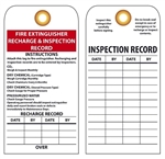 FIRE EXTINGUISHER RECHARGE & INSPECTION RECORD - Vinyl Tags