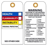 CHEMICAL HAZARD TAG - Vinyl Accident Prevention Tags