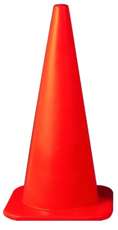 36 inch Traffic Cone, Florescent Orange 15-1/2 inch square base 10 pounds