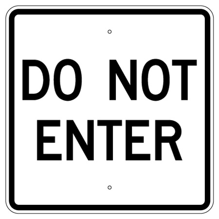 Traffic Sign Do Not Enter 24 X 24