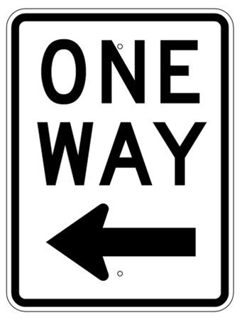 ONE WAY arrow left Sign - 24 X 18 Engineer Grade or High Intensity Reflective