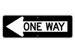 ONE WAY Arrow Left Sign - 12 X 36 Engineer Grade or High Intensity Reflective Aluminum.