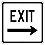 EXIT Arrow Right Traffic Sign - 18 X 18 - Type I Engineer Grade Prismatic Reflective