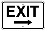 EXIT SIGN arrow right 12 X 18 - Type I Engineer Grade Prismatic Reflective