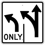 Advance Intersection Lane Use Control Traffic Sign 30 X 30 - Choose from Engineer Grade or High Intensity Reflective Aluminum.