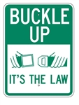 BUCKLE UP IT'S THE LAW Sign - 18 X 24 - Type I Engineer Grade Prismatic Reflective – Heavy Duty .080 Aluminum