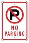 NO PARKING SIGN with NO PARKING SYMBOL - 12 X 18 - Type I Engineer Grade Prismatic Reflective – Heavy Duty .080 Aluminum