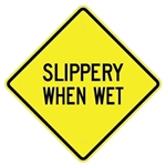 SLIPPERY WHEN WET Traffic Warning Sign - Choose 24" X 24", 30" X 30" or 36" X 36" Engineer Grade, High Intensity or Diamond Grade Reflective Aluminum