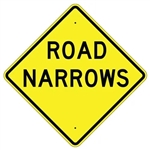 Advance Warning ROAD NARROWS Traffic Sign - Choose 24" X 24", 30" X 30" or 36" X 36" Engineer Grade, High Intensity or Diamond Grade Reflective Aluminum.