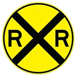 RAILROAD CROSSING RXR Symbol Sign - 30" or 36" Diameter Circle, Available in High Intensity Prismatic Reflective HIP or Diamond Grade Intensity Reflective DG3