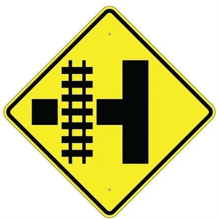 Parallel Railroad Crossing Side Road Sign - 30 X 30 Diamond Shape - Type I Engineer Grade Prismatic Reflective or Type III Prismatic High Intensity Reflective