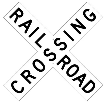 RAILROAD CROSSING Crossbuck Sign - Choose - 48" X 9" - Type I Engineer Grade Prismatic Reflective or Type III Prismatic High Intensity Reflective