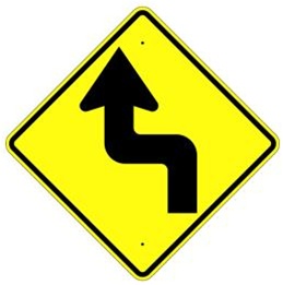 REVERSE TURN ARROW LEFT Sign - Choose - 30 X 30 Diamond Shape, Type I Engineer Grade Prismatic Reflective or Type III Prismatic High Intensity Reflective