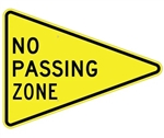 NO PASSING ZONE Sign - 36 X 48 X 48 - Type I Engineer Grade Prismatic Reflective or Type III Prismatic High Intensity Reflective