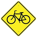 BICYCLE Crossing Symbol Sign - Choose 24" X 24", 30" X 30" or 36" X 36" Engineer Grade, High Intensity or Diamond Grade Reflective Aluminum.