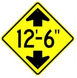 LOW OVERHEAD CLEARANCE ROAD Sign- Choose 24" X 24", 30" X 30" or 36" X 36" Engineer Grade, High Intensity or Diamond Grade Reflective Aluminum.