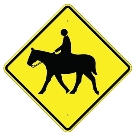 HORSE CROSSING SYMBOL Sign - Choose 24" X 24", 30" X 30" or 36" X 36" Engineer Grade, High Intensity or Diamond Grade Reflective Aluminum.
