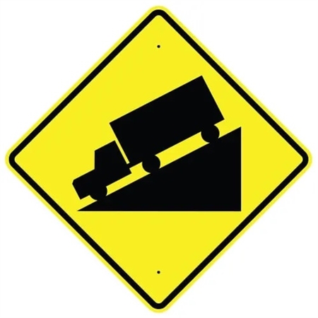 HILL SYMBOL Sign - Choose 24" X 24", 30" X 30" or 36" X 36" Engineer Grade, High Intensity or Diamond Grade Reflective Aluminum.