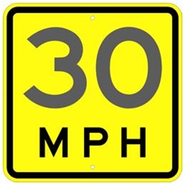 ADVISORY SPEED LIMIT (MPH) Sign - 18 X 18 - Choose from Type I Engineer Grade Prismatic Reflective or Type III Prismatic High Intensity Reflective