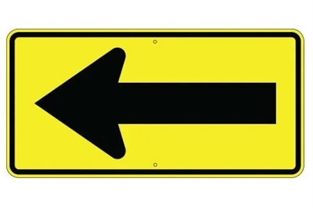 LARGE RIGHT or LEFT ONE DIRECTION TRAFFIC ARROW Sign - 36 X 18 or 48 X 24, Choose from Type I Engineer Grade Prismatic Reflective or Type III Prismatic High Intensity Reflective